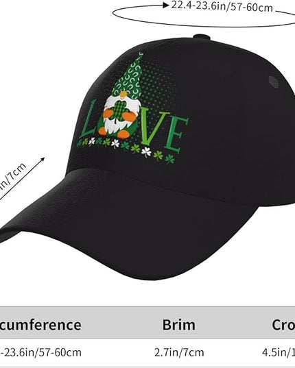 St. Patrick's Day Baseball Cap, Irish Green Clover Trucker Hat for Men Women, Fashion Adjustable Sun Visor Dad Hat