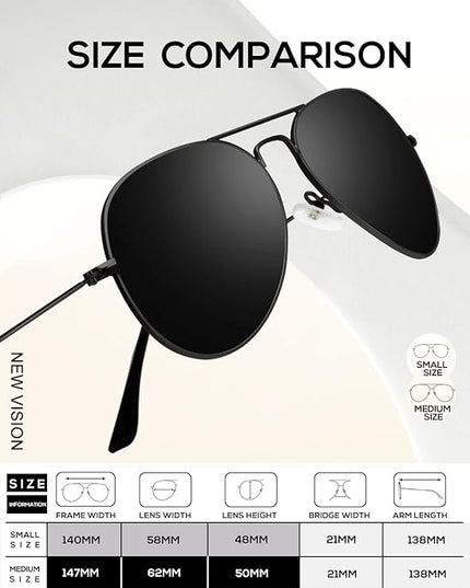 KALIYADI Classic Aviator Sunglasses for Men Women Driving Sun glasses Polarized Lens UV Blocking