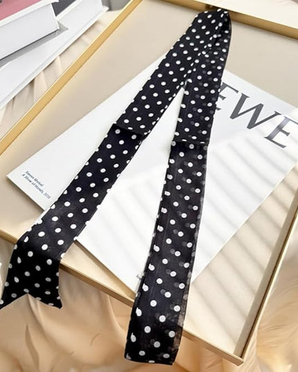 JERLA Women 100% Mulberry silk Scarf Long Large Lightweight Scarves Fashion Women Soft polka dot Print Neckerchief