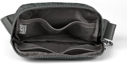 C.C Belt Bag for Women – Quilted Fanny Pack Crossbody Waist Bag with Adjustable Strap, Fashion Gift Idea (Aztec Pattern - dk. grey)