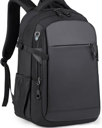 Travel Laptop Backpack, Waterproof 15.6 Inch Computer Work Lightweight Packback Bag for Men Women College Gift, Black (Black)