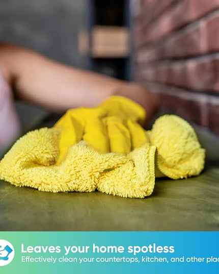 HOMEXCEL Yellow Microfiber Cleaning Cloth, 12 Pack Premium Microfiber Towels for Cars, Lint Free, Highly Absorbent, Reusable Cleaning Rags for Car, Household, Kitchen, Window, 11.5"X11.5"