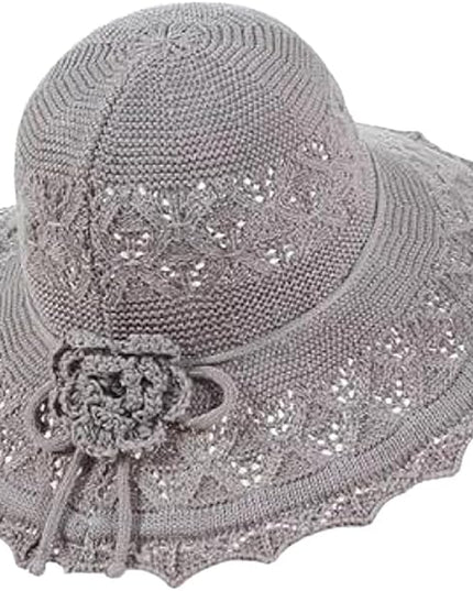 Women Straw Sun Hat Foldable Beach Hat Wide Brim Floppy Bucket Hat