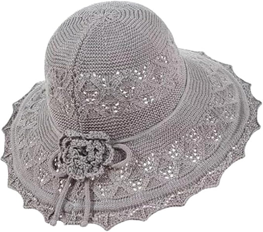 Women Straw Sun Hat Foldable Beach Hat Wide Brim Floppy Bucket Hat