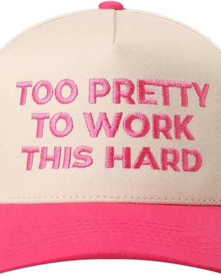 MIRMARU Two-Tone Vintage Canvas Trucker Hats for Men & Women, Adjustable Size Baseball Caps with Trendy Embroidered Design