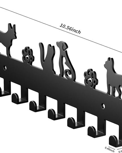 GTK Key Hooks with 8 Hooks Wall Mounted, Key Holder for Wall Decor, Dog Key Holder for Entryway, Self Adhesive Cat Key Rack for Living Room