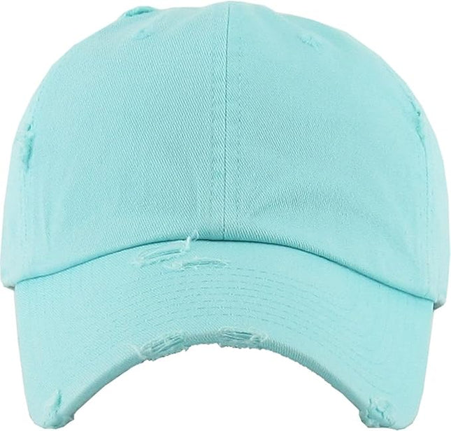 KBETHOS Vintage Washed Distressed Cotton Dad Hat Baseball Cap Adjustable Polo Trucker Unisex Style Headwear