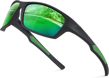 Fanshen Polarized Sunglasses for Men Women, Wrap Around Sunglasses for Mens Womens Cycling Running UV Protection