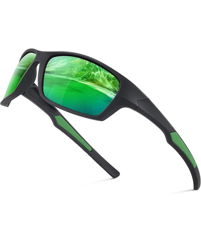 Fanshen Polarized Sunglasses for Men Women, Wrap Around Sunglasses for Mens Womens Cycling Running UV Protection
