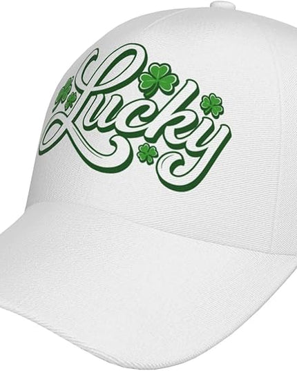 St. Patrick's Day Lucky Shamrock Hat Adjustable Irish Green Clover Baseball Cap Trucker Hat for Men Women