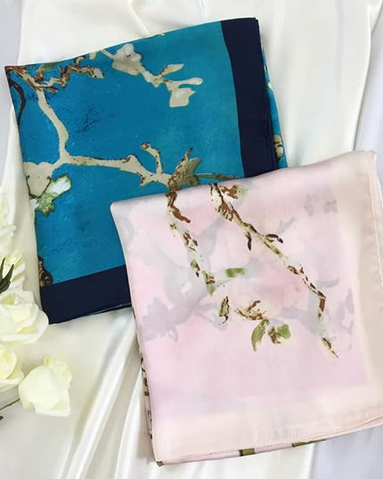 Julunar Silk Like Head Scarf for Women - Satin Large Hair Scarves - 35" Square Silk Hair Wrap for Sleeping with Gift Packed