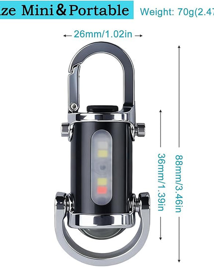 3-in-1 Keychain Flashlight, Rechargeable 500/1200 Lumens EDC Tool with Red/Blue Strobe, Emergency Recharge Your Phone , IPX7 Waterproof, Portable for Outdoor, Camping, Hiking & Survival Gear