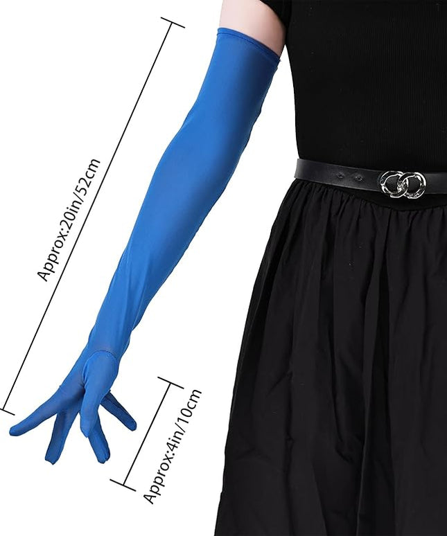 THARAHT Women Long Gloves with Satin Elbow Length for 1920s Opera Tea Party Costumes Bridal Evening Dress