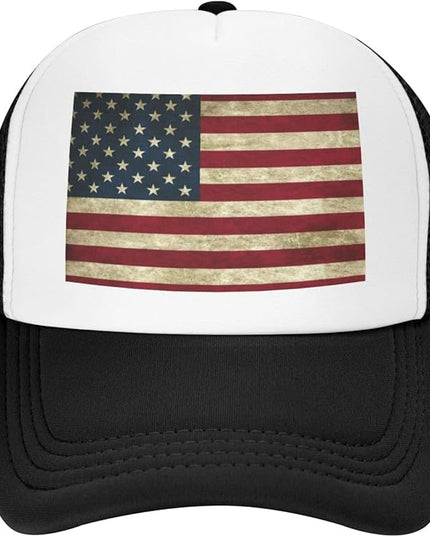 Cute Flag Baseball Cap for Men Women Mesh Trucker Hat Adjustable Patriotic Snapback Baseball Hat for Sports Running