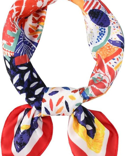 ANDANTINO 100% Mulberry Silk Scarf -21” Lightweight Square Neckerchief – Breathable Digital Printed Scarves with Gift Packed