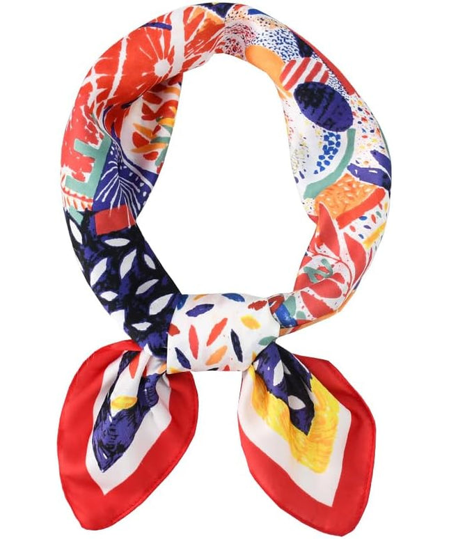 ANDANTINO 100% Mulberry Silk Scarf -21” Lightweight Square Neckerchief – Breathable Digital Printed Scarves with Gift Packed
