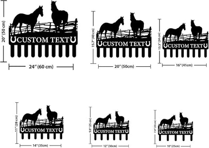 Personalized Metal Key Holder for Wall, Metal Wall Mount Custom Horse Name Hooks, Horse Ranch Key Hooks, Farm Key Hanger Decor, Key Rack for Hallway, Key Organizer for Living Room, Housewarming Gift