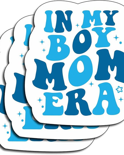 (3Pcs) in My Boy Mom Era Sticker – Waterproof Vinyl Stickers for Moms with Sons – Aesthetic Decals for Laptops, Water Bottles, Journals, Planners, Mother's Day – Mom Life Gifts – Size 3"x2.5"