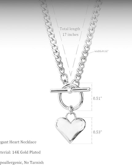 Cute Heart Necklace Dainty 18k Gold Plated Tiny Heart Pendant Choker Necklaces Small Gold Love Open Heart Chain Necklace for Women Simple Gold Necklace for Women Trendy Jewelry