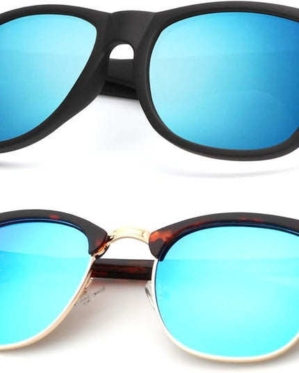 KALIYADI Polarized Sunglasses for Men and Women Semi-Rimless Frame Driving Sun glasses UV Blocking