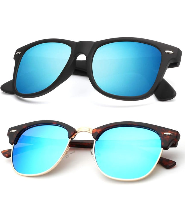 KALIYADI Polarized Sunglasses for Men and Women Semi-Rimless Frame Driving Sun glasses UV Blocking