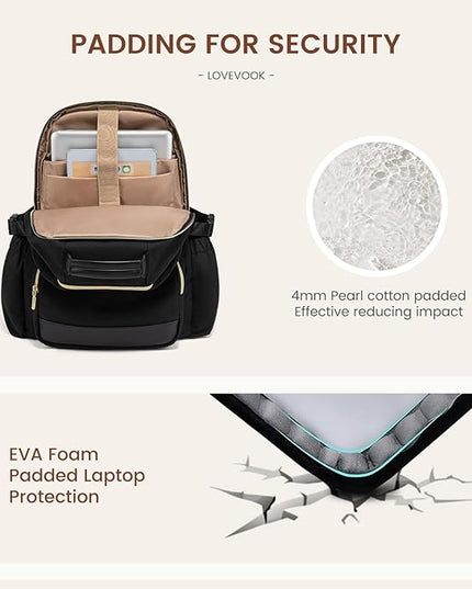 LOVEVOOK Laptop Backpack for Women with Pouch Pocket for Large Capacity Cup,18 Inch Laptop Computer Bag Travel Backpack Purse,Waterproof Work Business Backpack College Teacher Bags,Dark Purple