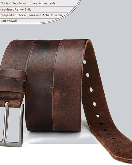 DOOPAI Men's Genuine Leather Casual Belt -Full Grain Leather Belt for Men- 1.5" Handmade Jeans Belt with Gift Box