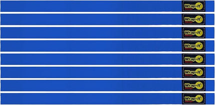 Quick-Straps by Wrap-It Storage - 18" (8-Pack) Blue - Hook and Loop Hose and Cable Organizers