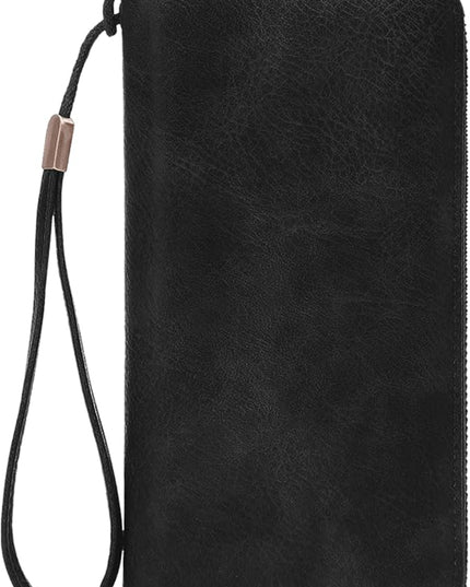 YAPAIOU Wallet For Women Large Capacity Wristlet Purse for Women RFID Blocking Multi Clutch Wallet Black