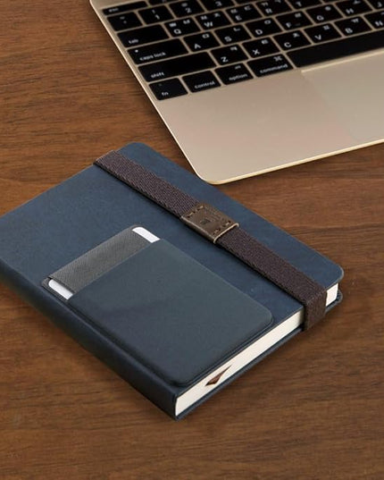 Mizi (2 Pack Adhesive Phone Wallet with Flap, 4 Cards Holder for Back of Phone Stick on Phone Cases for iPhone/Android/Samsung Galaxy - Black/Blue