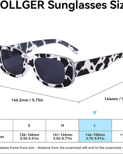 Dollger Rectangle Sunglasses for Women Men Trendy Retro Fashion Sunglasses UV 400 Protection Square Fram