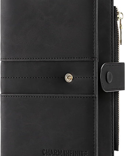 RFID Blocking Leather Passport Wallet Cover Case with Pen and Card Slots Travel Wallet for Women/Men Travel Must Haves Accessories
