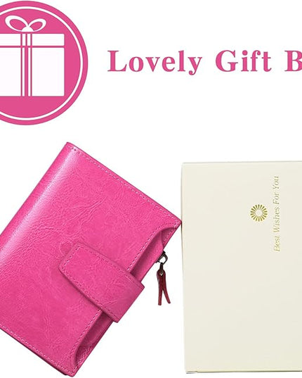 FALAN MULE Small Wallet for Women Leather Bifold Compact RFID Blocking Small Womens Wallet Purse