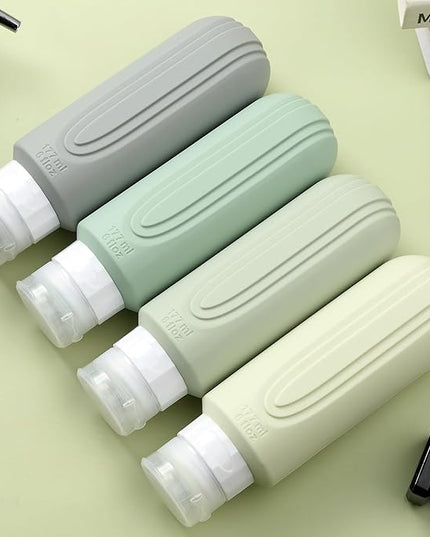 Travel Bottles for Toiletries, Large 6oz Oversize Containers, BPA Free Leak Proof Tubs Refillable Liquid Traveler Accessories with Toiletry Bag for Cometic Shampoo and Lotion Soap (4 Pack)