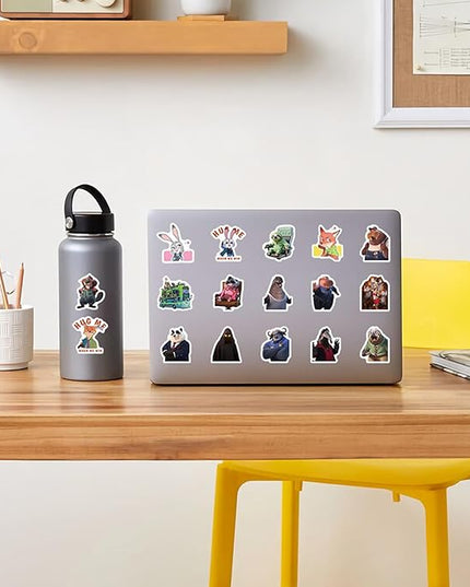 103 Pcs Anime Theme Stickers, Animals Cute Stickers, Movie Sticker Decorative Items Suitable for Phones, Tablets, Water Bottles, Refrigerators, Guitars, Scooters, Suitcases,and More