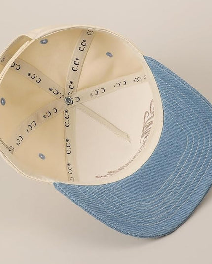 MIRMARU Two-Tone Vintage Canvas Trucker Hats for Men & Women, Adjustable Size Baseball Caps with Trendy Embroidered Design