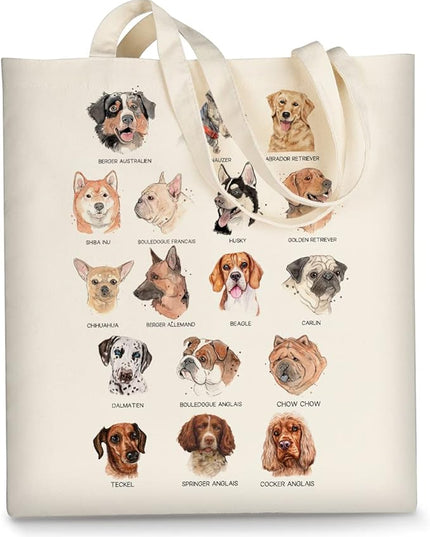 AUSVKAI Canvas Tote Bag Aesthetic for Women, Cute Reusable Cloth Cotton Bags for Shopping Beach Grocery