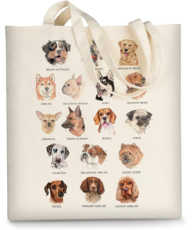 AUSVKAI Canvas Tote Bag Aesthetic for Women, Cute Reusable Cloth Cotton Bags for Shopping Beach Grocery
