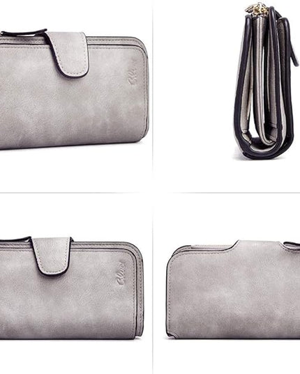 CLUCI Wallet For Women PU Leather RFID Blocking Womens Wallet Bifold Card Holder with ID Window Gifts for Women Birthday | RFID Blocking, Designer, Trifold, Card Holder, ID Window