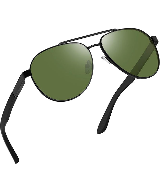 Joopin Polarized Metal Aviation Sunglasses Men, Classic Military Sun Glasses Women, Rectangle Shades UV400 Protection Costume