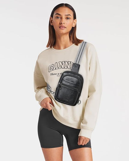 Sling Bag For Women Faux Leather Small Casual Daypack Backpack Fanny Pack Crossbody Chest Bags Purse