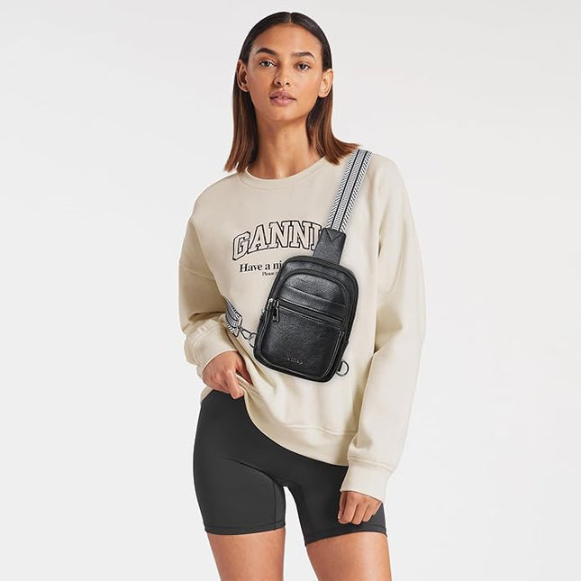 Sling Bag For Women Faux Leather Small Casual Daypack Backpack Fanny Pack Crossbody Chest Bags Purse