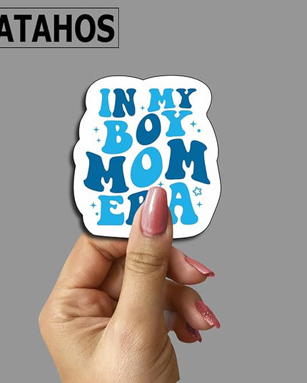(3Pcs) in My Boy Mom Era Sticker – Waterproof Vinyl Stickers for Moms with Sons – Aesthetic Decals for Laptops, Water Bottles, Journals, Planners, Mother's Day – Mom Life Gifts – Size 3"x2.5"
