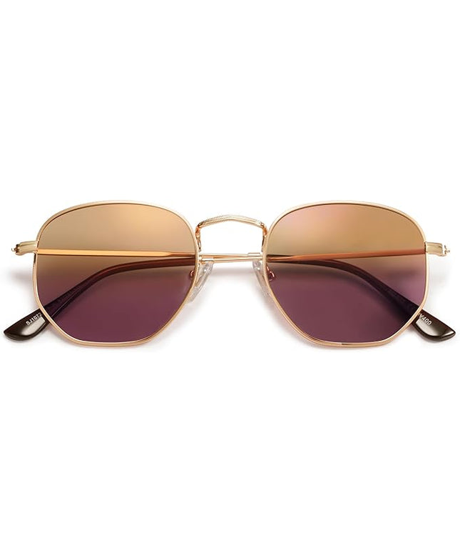 SOJOS Square Polarized Sunglasses for Women Men Small Hexagonal Polygon Shades SJ1072