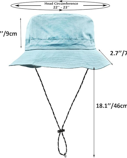 woogwin Waterproof Bucket Rain Hat with Chin Strap Quick Dry Packable Boonie Sun Hat Safari Hat UV Protection