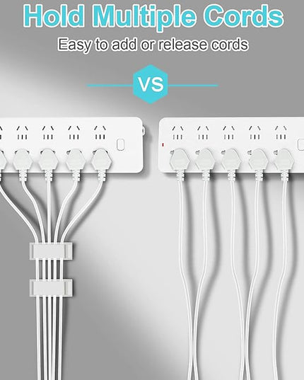 Under Desk Cable Management Clips, Wire Organizer Clips for PC Network Cable Mamagement, Large Adhesive Cable Clips Wire Holders (Computer, TV, Ethernet, Electric Wires), White, 20 PCS