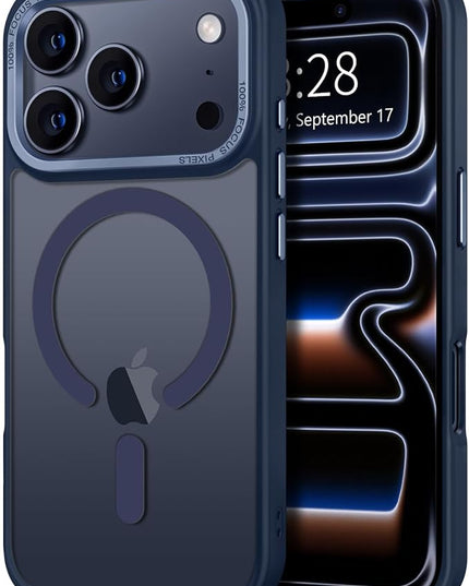 Hython Case for iPhone 17 Pro Max Case Magnetic Translucent Matte Phone Cases 6.9" [Compatible with MagSafe] Thin Slim Fit Shockproof Bumper Hard Protective Cover for Women Men Girls, Deep Blue