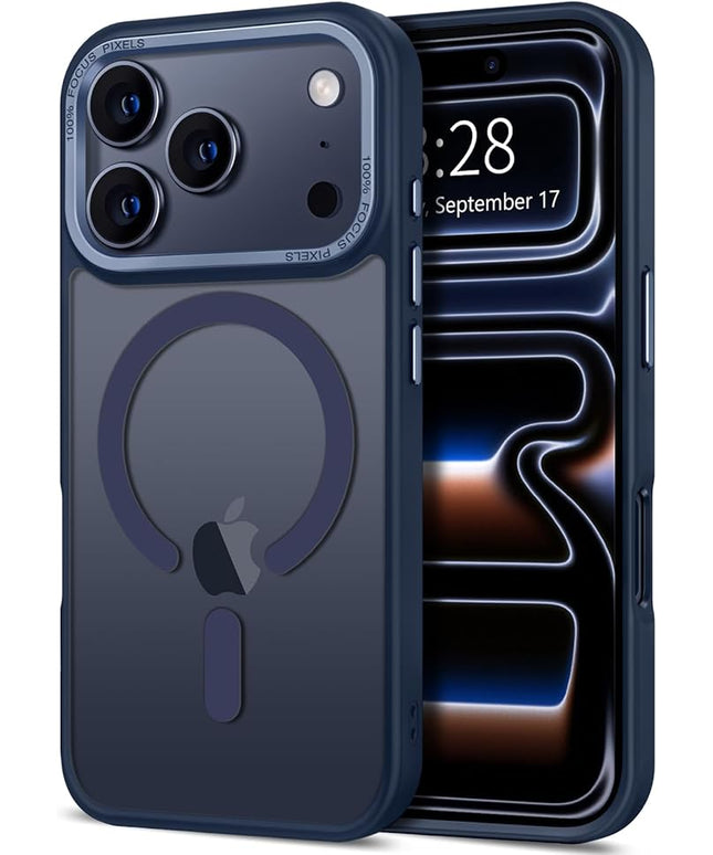 Hython Case for iPhone 17 Pro Max Case Magnetic Translucent Matte Phone Cases 6.9" [Compatible with MagSafe] Thin Slim Fit Shockproof Bumper Hard Protective Cover for Women Men Girls, Deep Blue