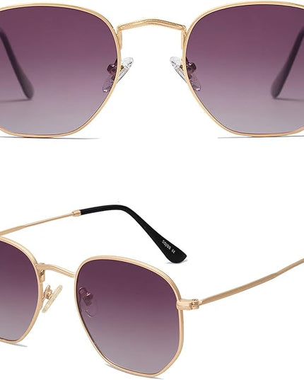 SOJOS Square Polarized Sunglasses for Women Men Small Hexagonal Polygon Shades SJ1072