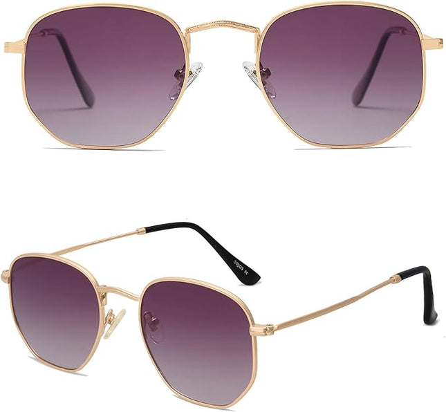 SOJOS Square Polarized Sunglasses for Women Men Small Hexagonal Polygon Shades SJ1072